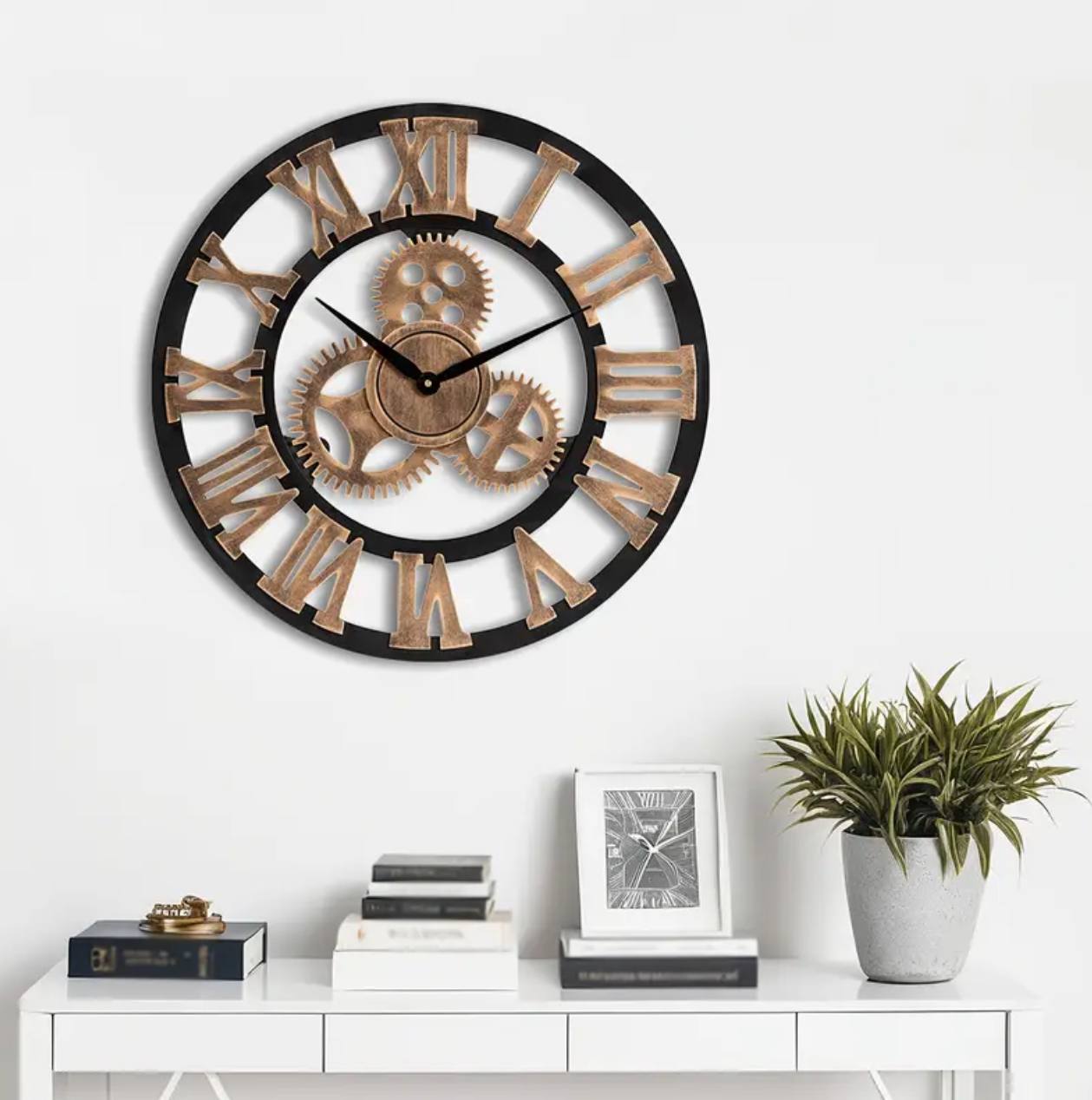 3D Roman Vintage Gear Pocket wall clock