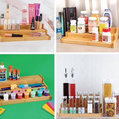 3 step bamboo organizer