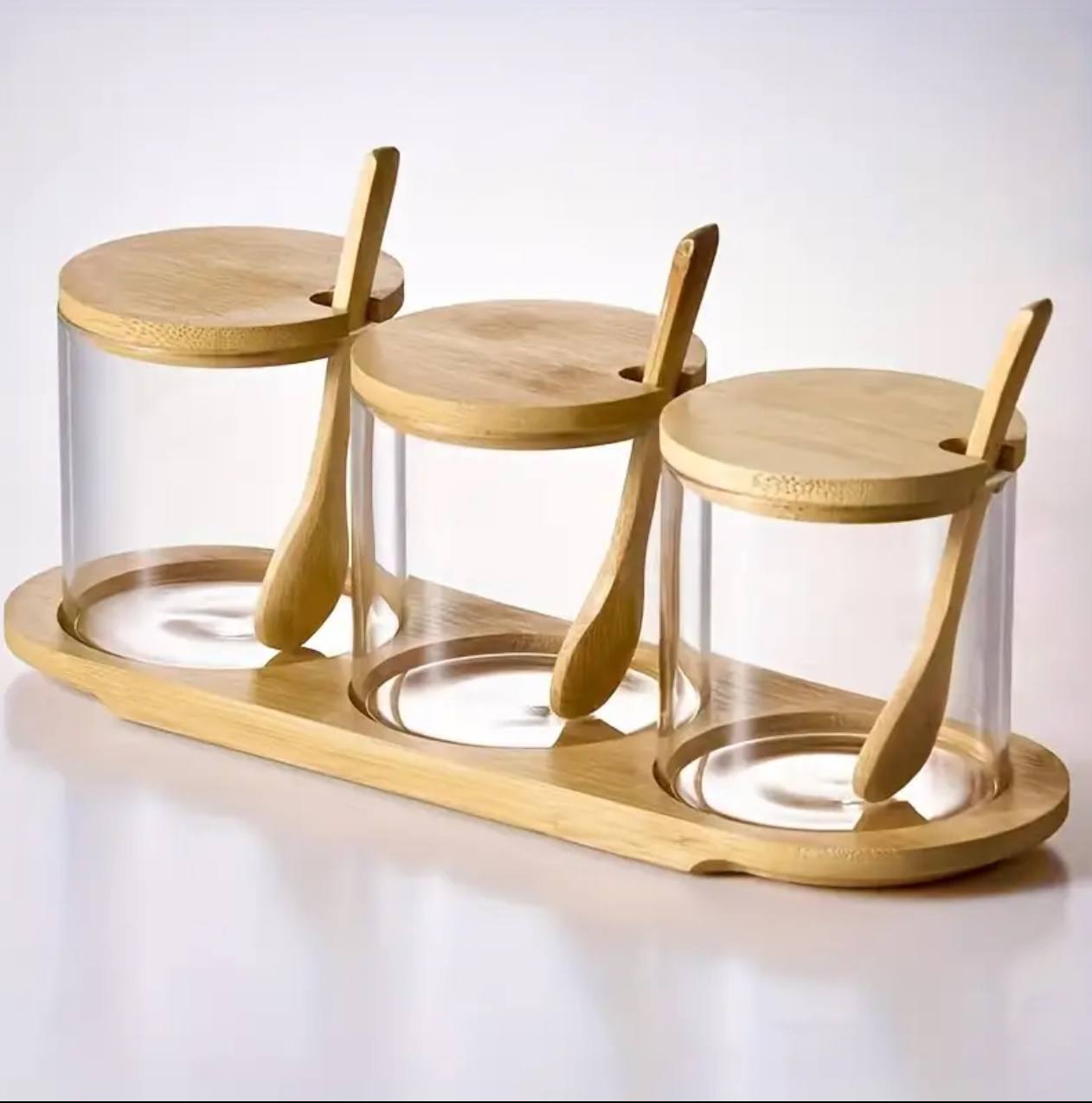 3 in 1 Glass spice condiment set
