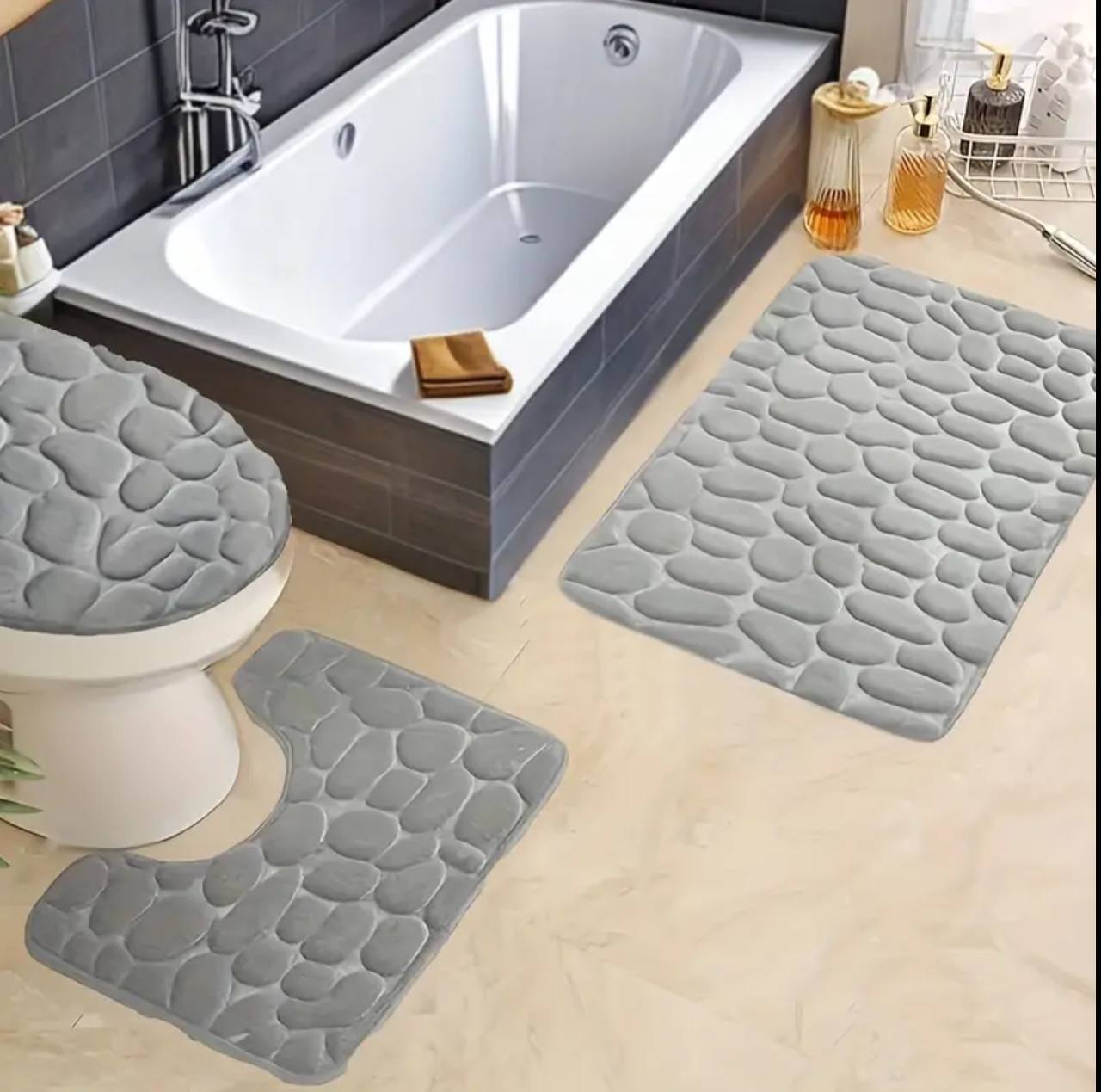 3 pcs toilet mats