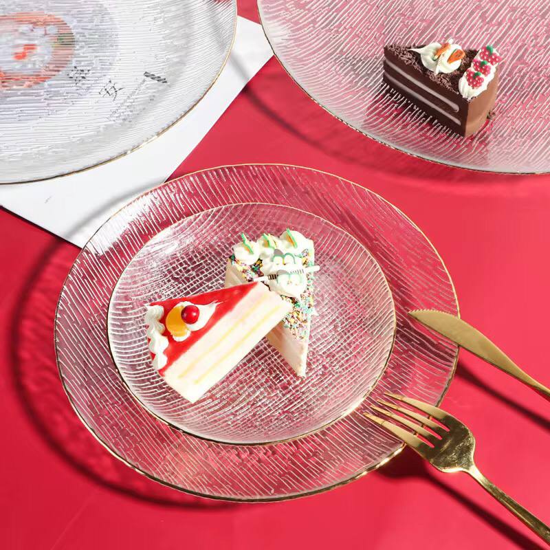 3pc set Transparent Glass Plate