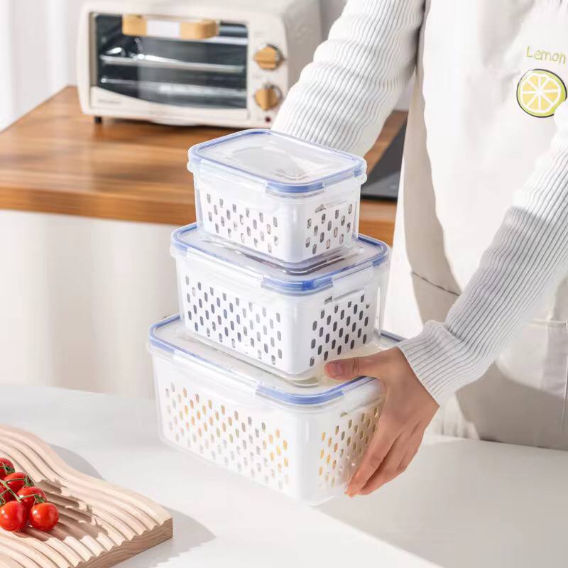 3pc Double Drain Basket