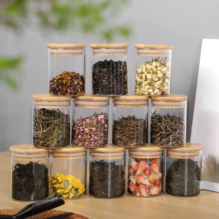 12pcs Round Glass spice jar set
