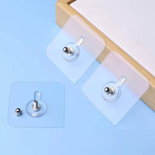 10PCS TRANSPARENT ADHESIVE WALL HOOKS