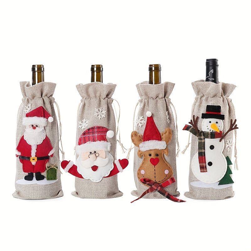 Christmas Santa Snowman Wine Bottle Sleeve /Wine Bottle Gift Bag