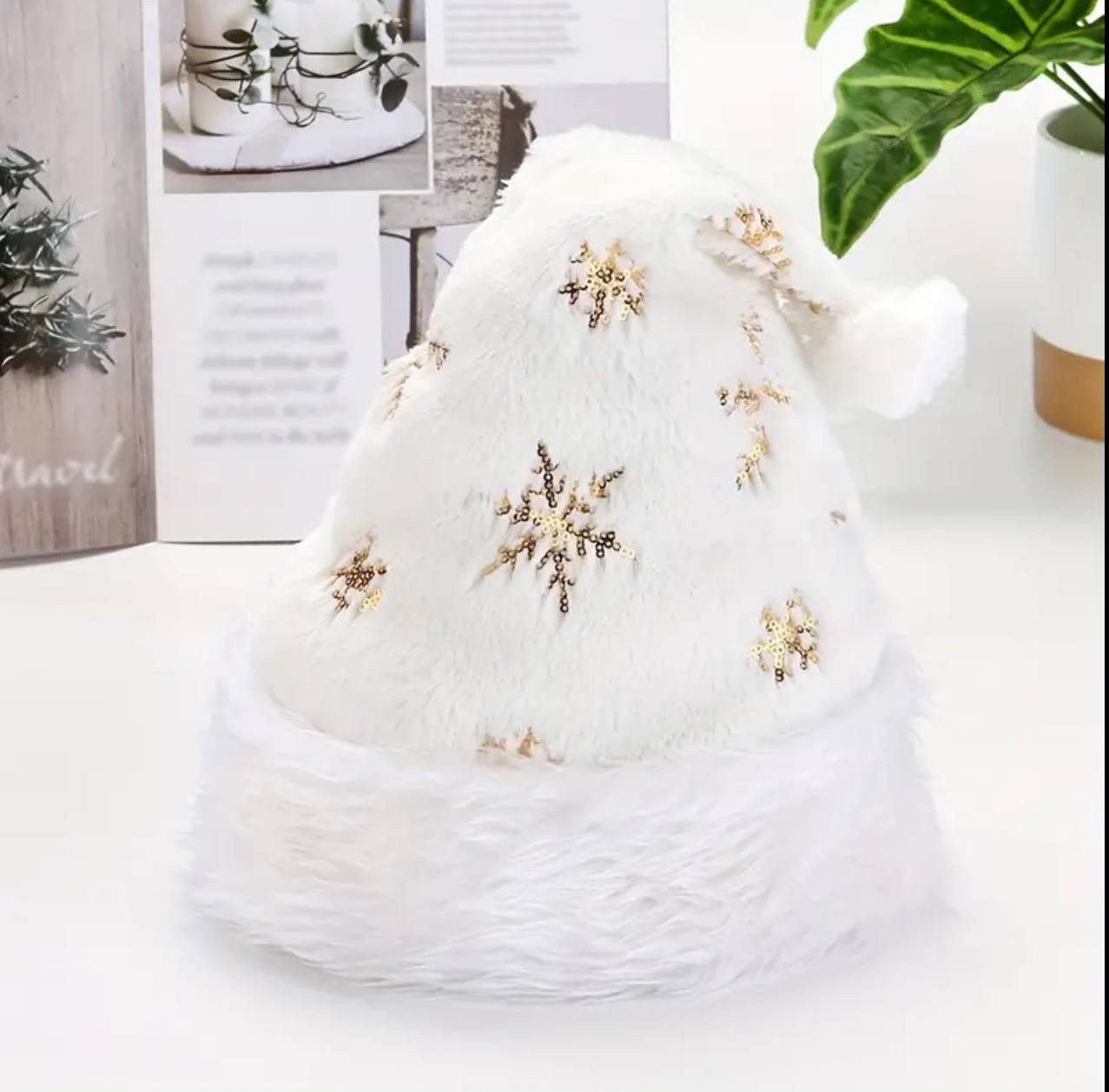 White Christmas hats