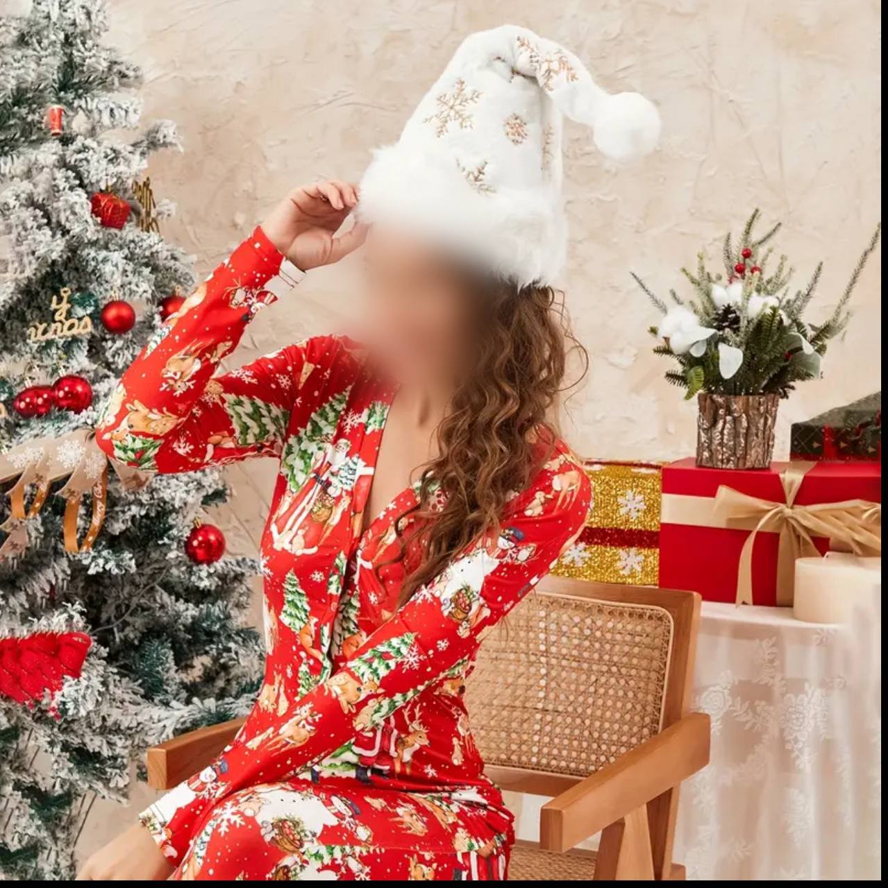 White Christmas hats