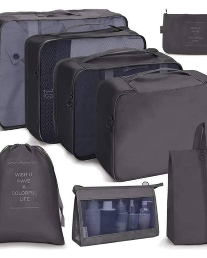 Travel in style with these 8pcs Luggage Travel Organizers For Suitcase With Toiletry Case&nbsp;