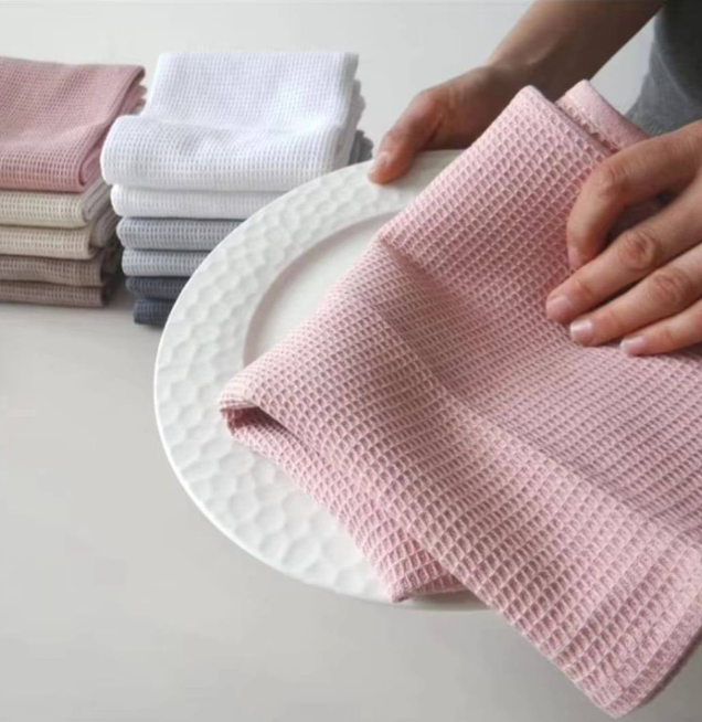 High Quality 100% Cotton Waffle Super Absorbent Kitchen Towels | Set of 2