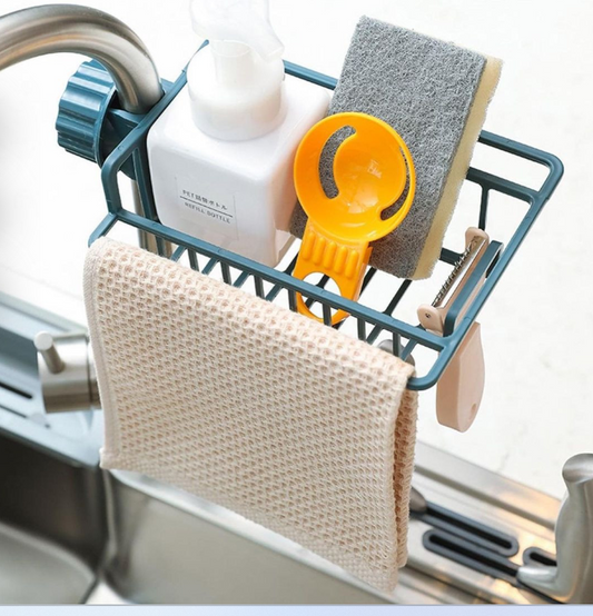 Kitchen faucet sink rack organizer