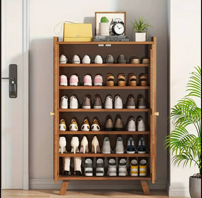 Wooden bamboo shoe rack / storage cabinet
