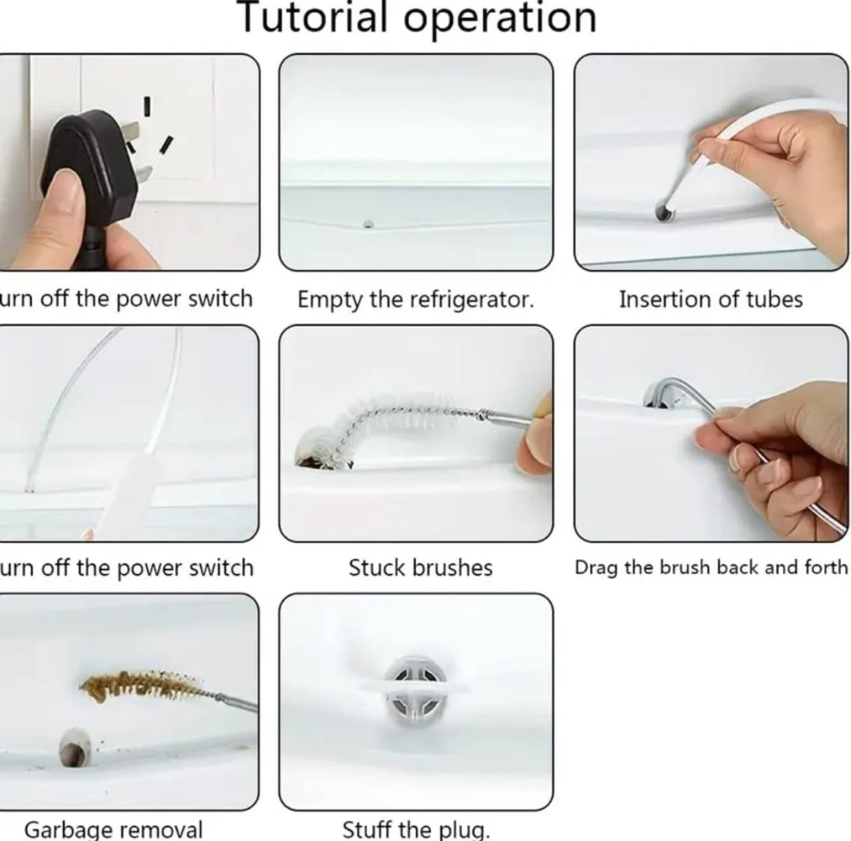 5pcs Refrigerator Drain Clog Remover Kit