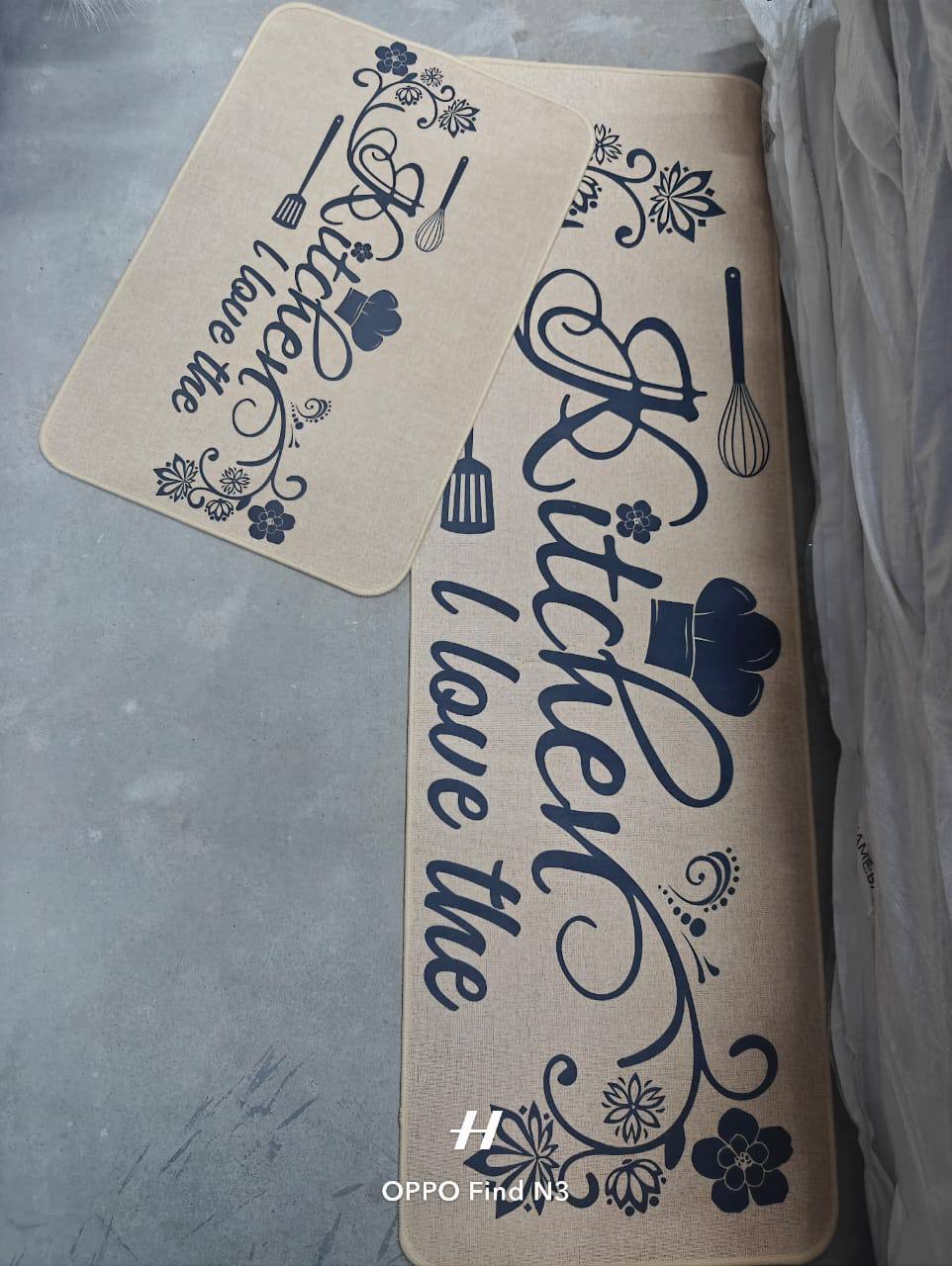 2pcs Rubber Binded kitchen mats