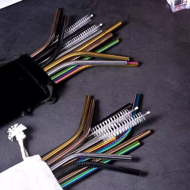 100% FOOD GRADE STAINLESS STEEL REUSABLE STRAWS