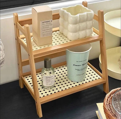 Wooden Storage Shelf 2-Tiers