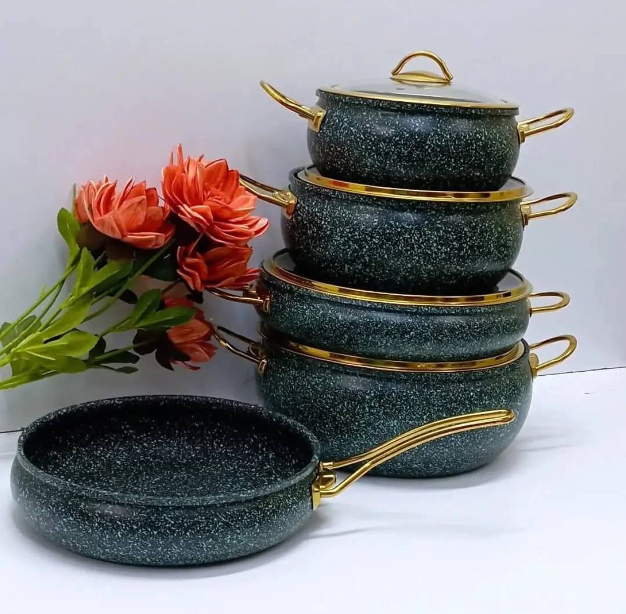 9PCS GRANITE COATING KITCHEN COOKWARE SET