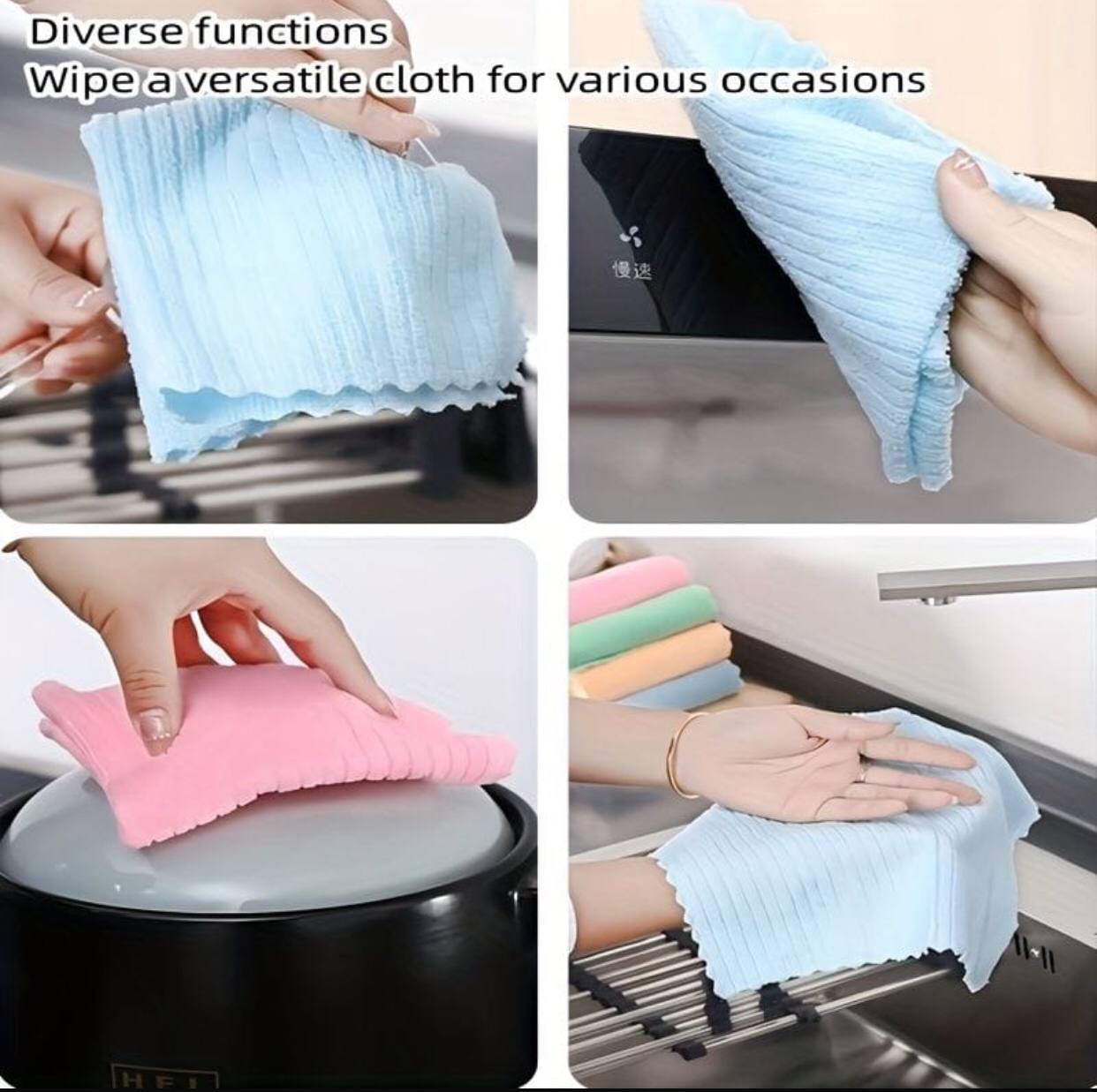 5pcs Household Cleaning Dishwashing Cloth
