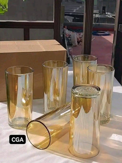 6pcs Highball golden juice glasses set