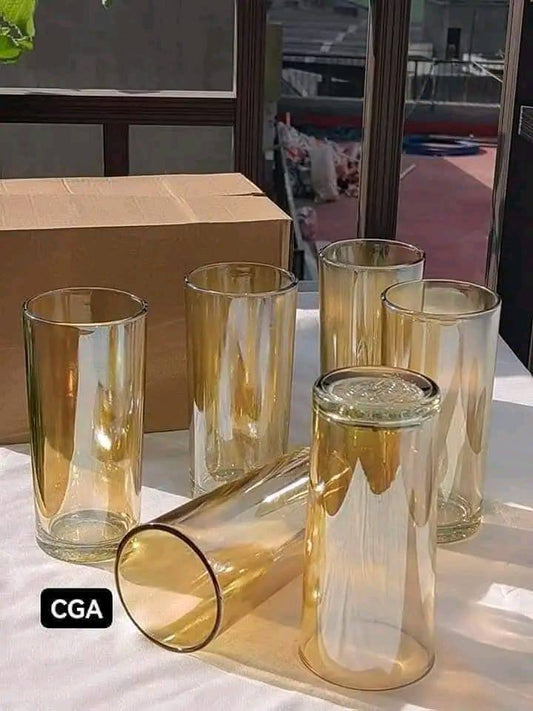 6pcs Highball golden juice glasses set