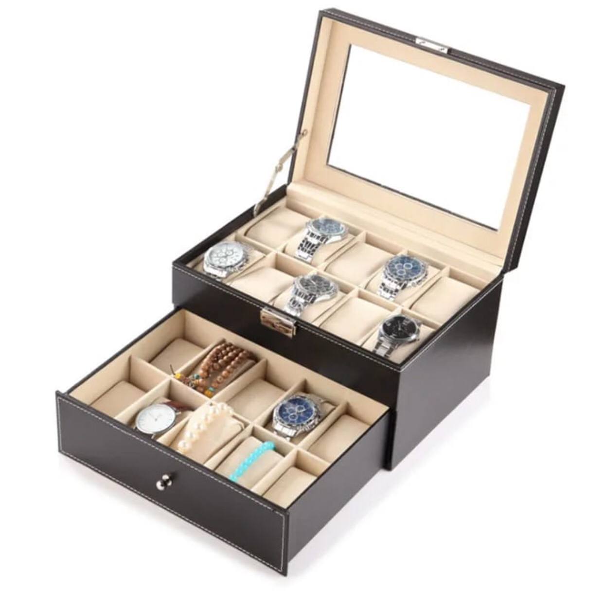 20 slots leather watch organizer