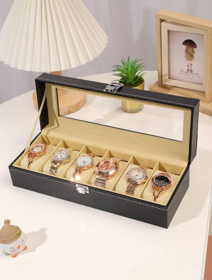 6 slots leather watch organizer