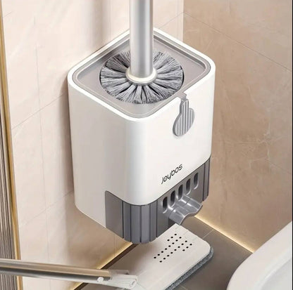 Wall Mounted Long Handle Toilet Cleaning Brush With Holder