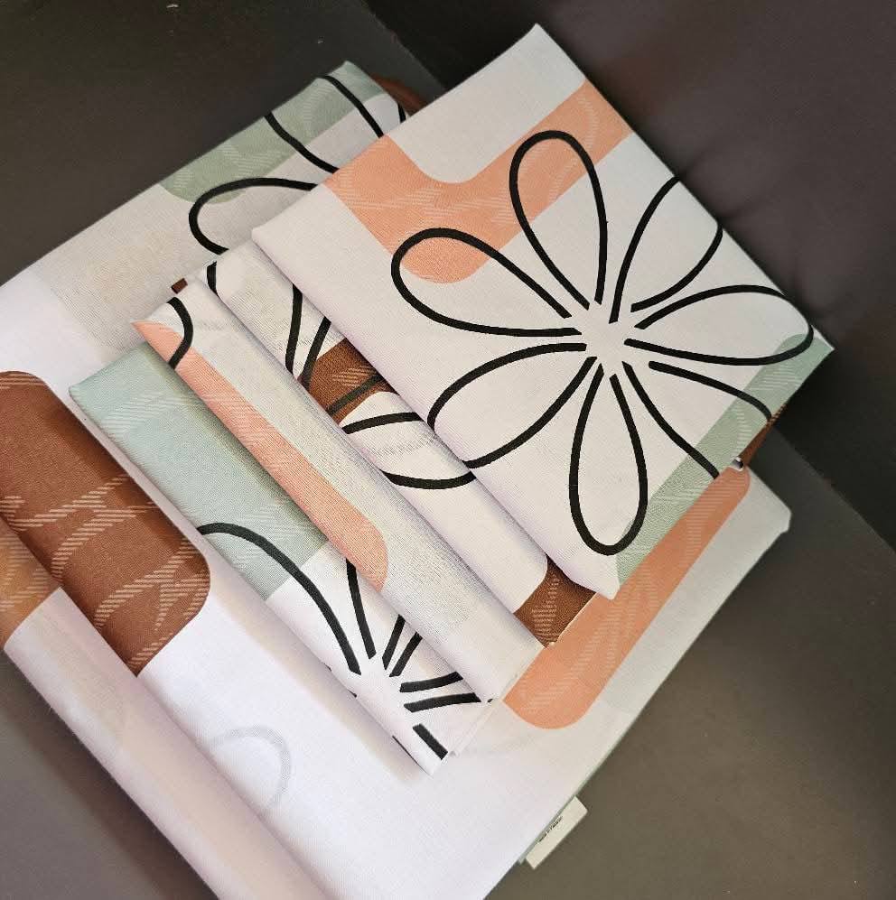 Two Flat Bedsheet Both Printed 
4 Pillowcases