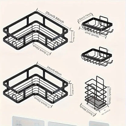 5pcs set corner Shower caddy shelf/Bathroom organizer