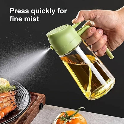 2-in-1 Oil Spray Bottle & Dispenser – Perfect for Controlled Cooking