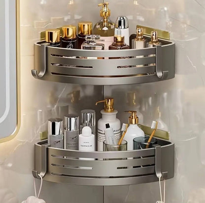 2pcs Corner Aluminum wall mounted Bathroom Shelf S