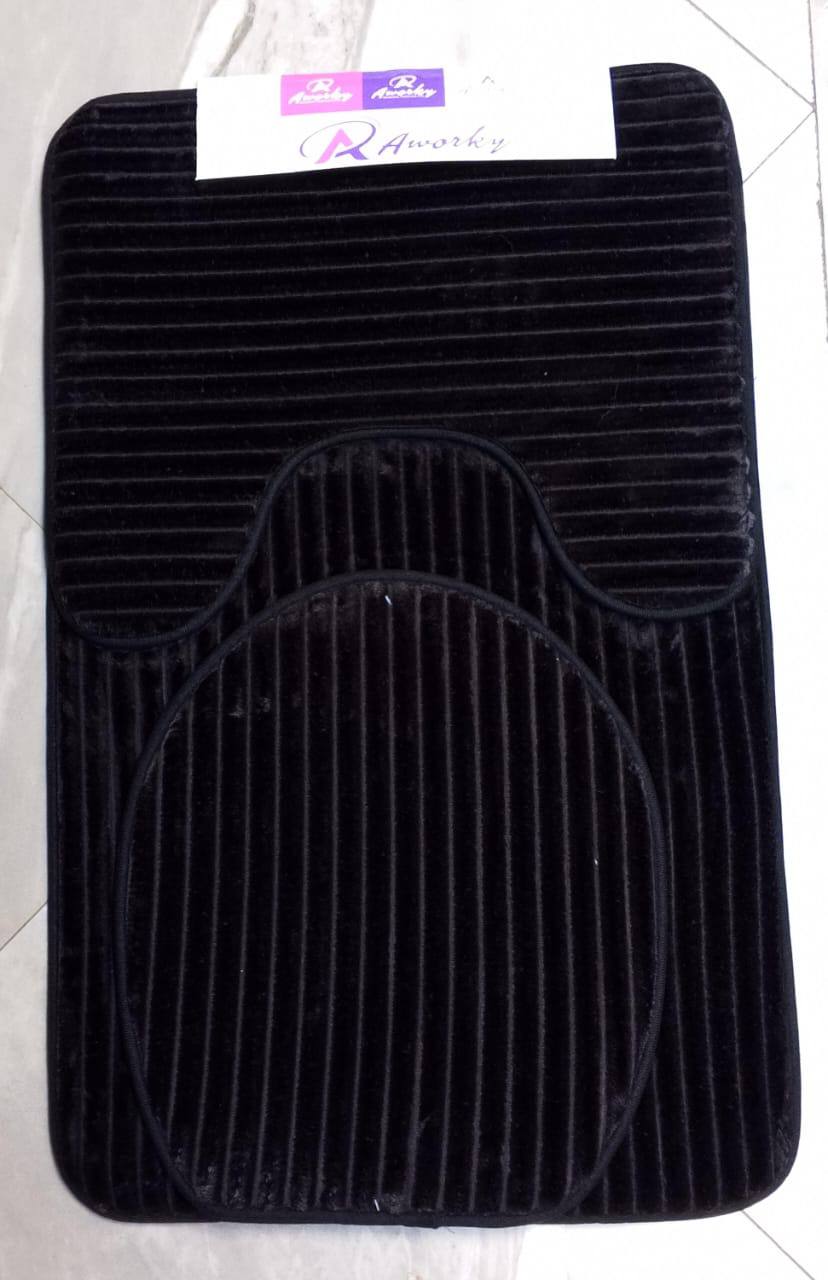 3 Piece Toilet Mat Set