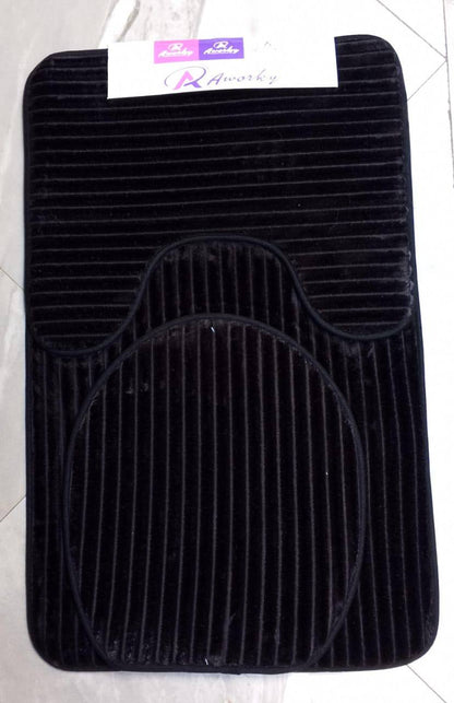 3 Piece Toilet Mat Set