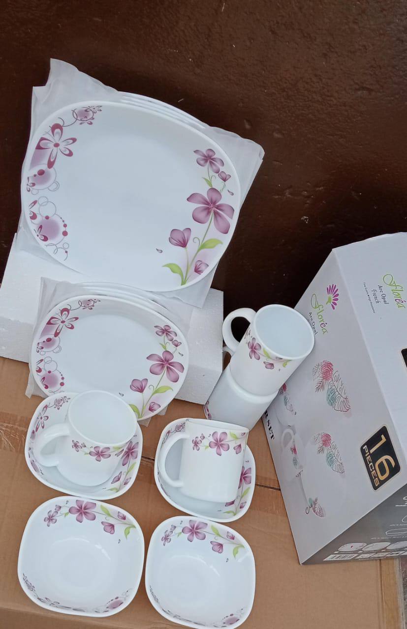 16pcs Florea Arc Opal square dinner set