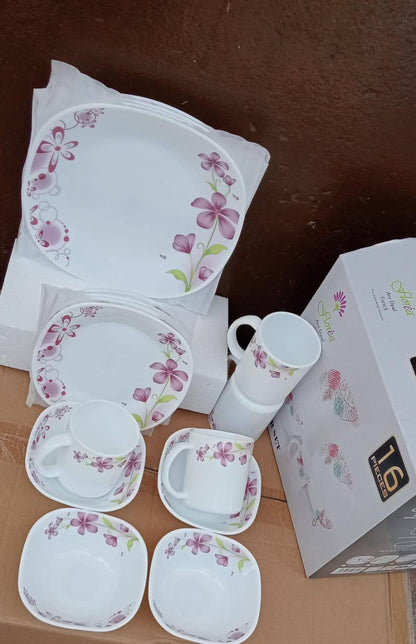 16pcs Florea Arc Opal square dinner set