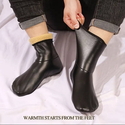 Winter warm leather thermal soft anti-slip indoor unisex socks