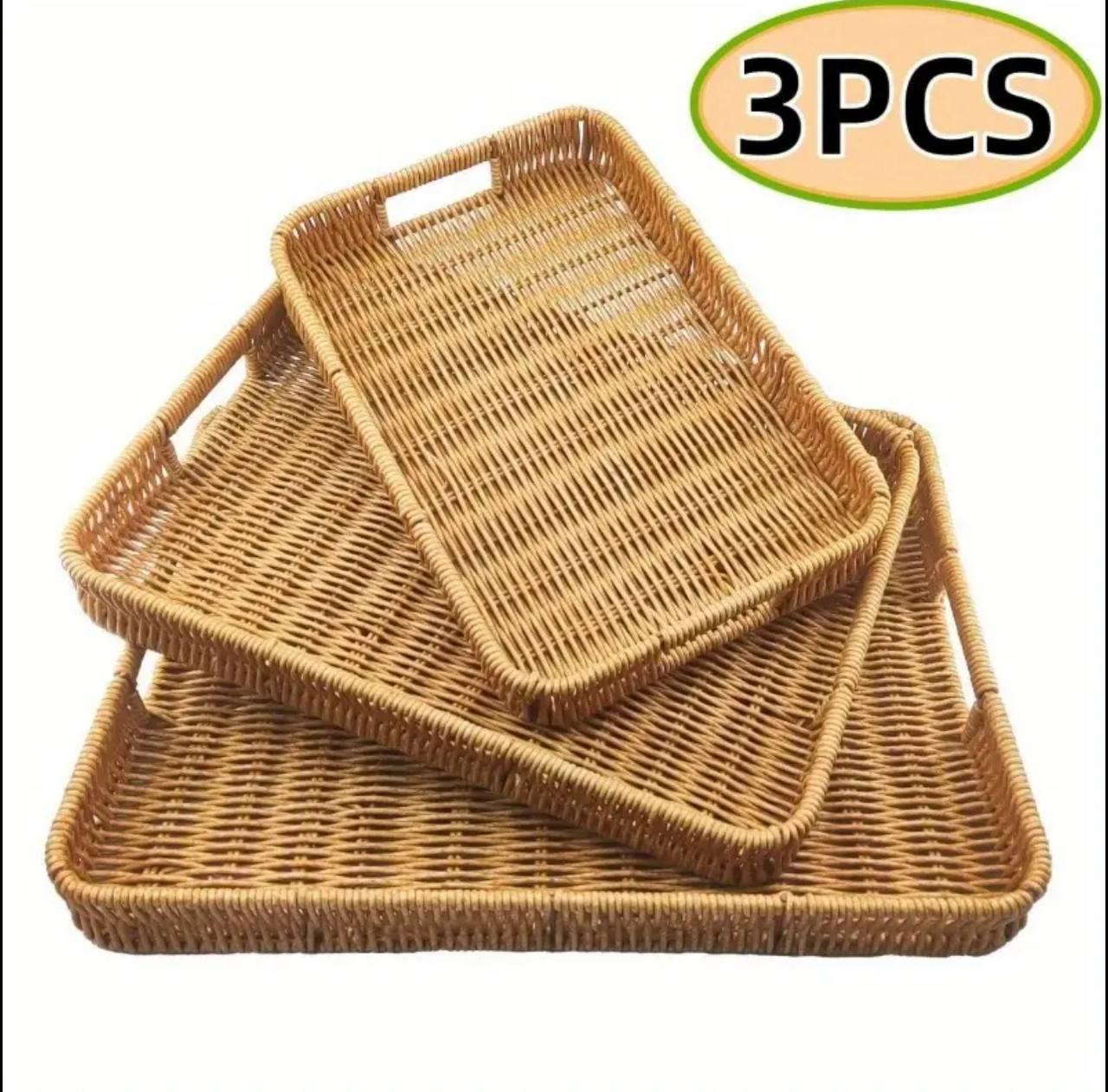 3 In 1 handmade Rattan Deco style and trays