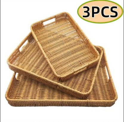 3 In 1 handmade Rattan Deco style and trays