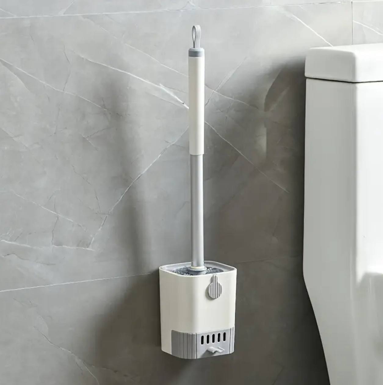 Wall Mounted Long Handle Toilet Cleaning Brush With Holder