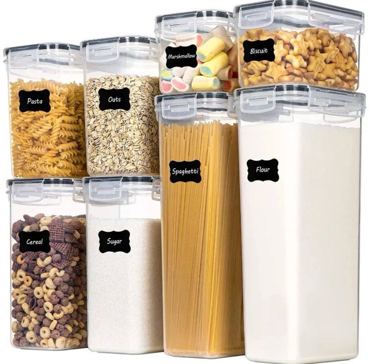 8pc food/cereal pantry storage containers