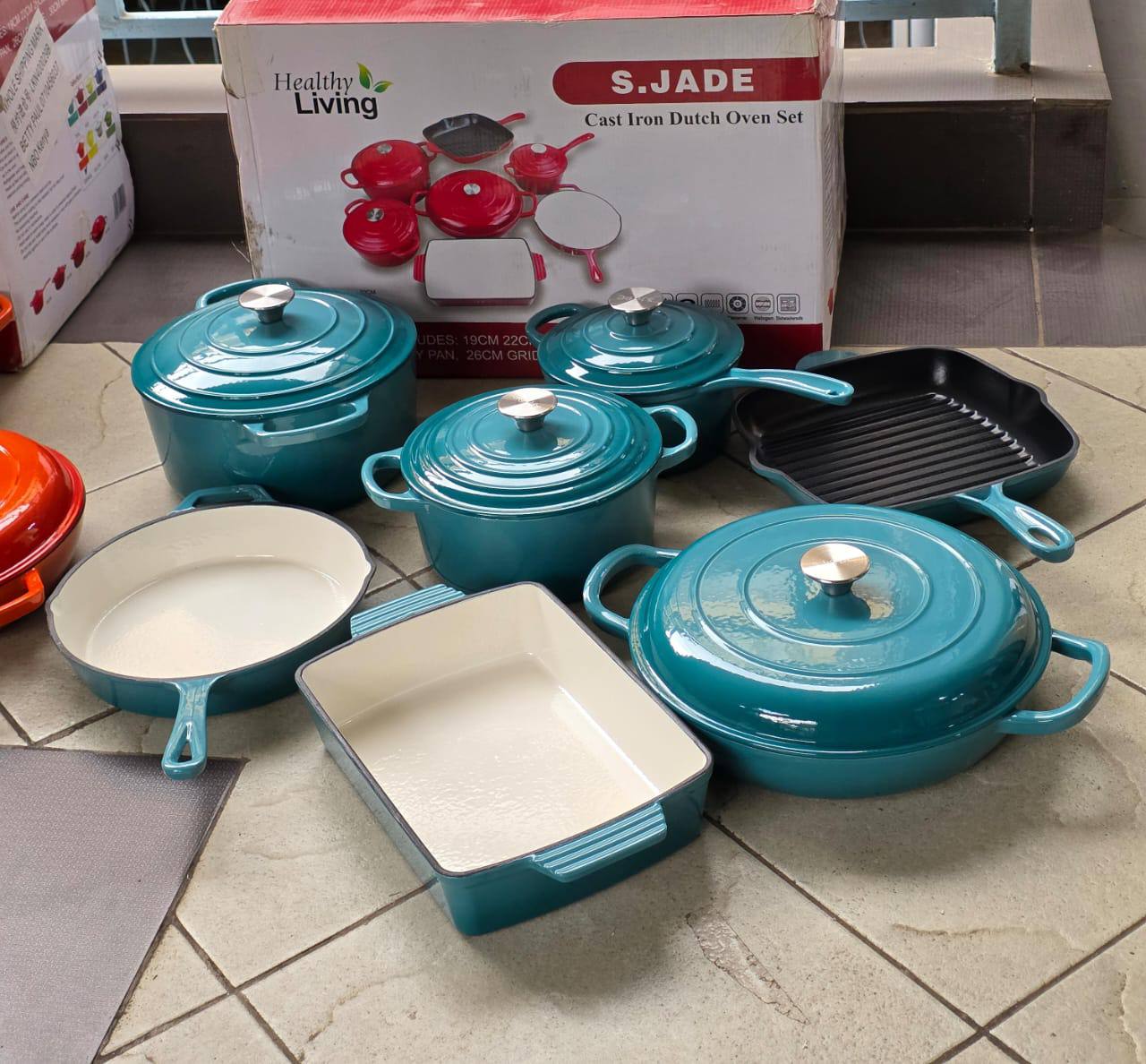 11pcs Enamel Cast Iron Cooking Pots