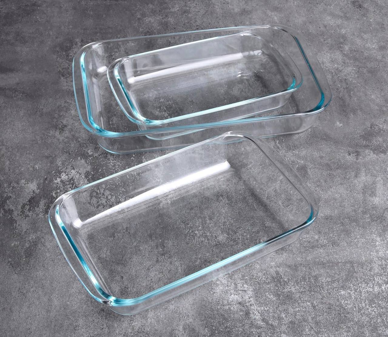 3pc(3l,2.2l/1l) rectangular Glass  Baking tray set