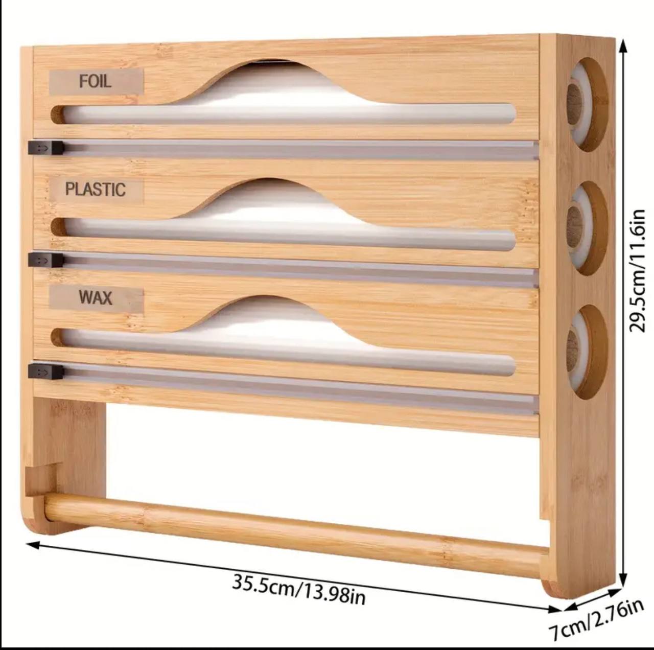 3 in 1 Roll Aluminium, Foil & Plastic wrap Dispenser