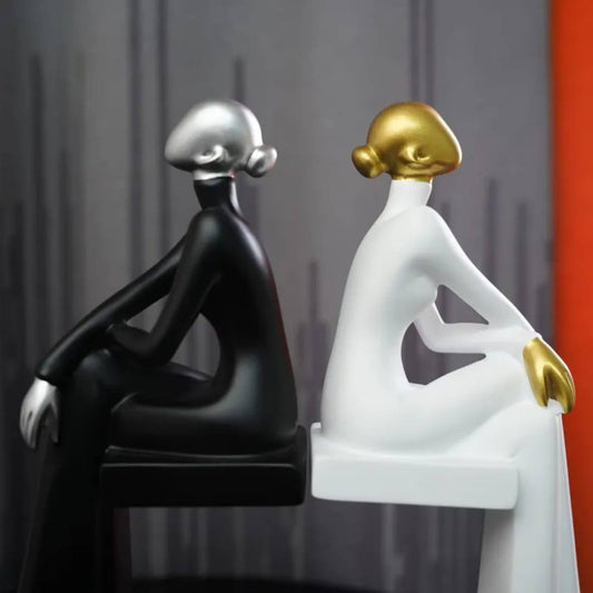 Art Resin women sitting sculpture for Home and office decoration