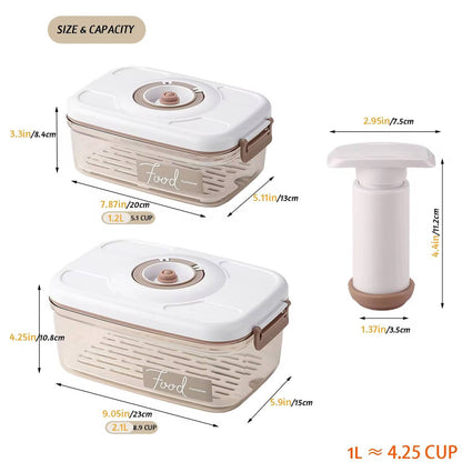 2pcs Food Vacuum Storage Containers