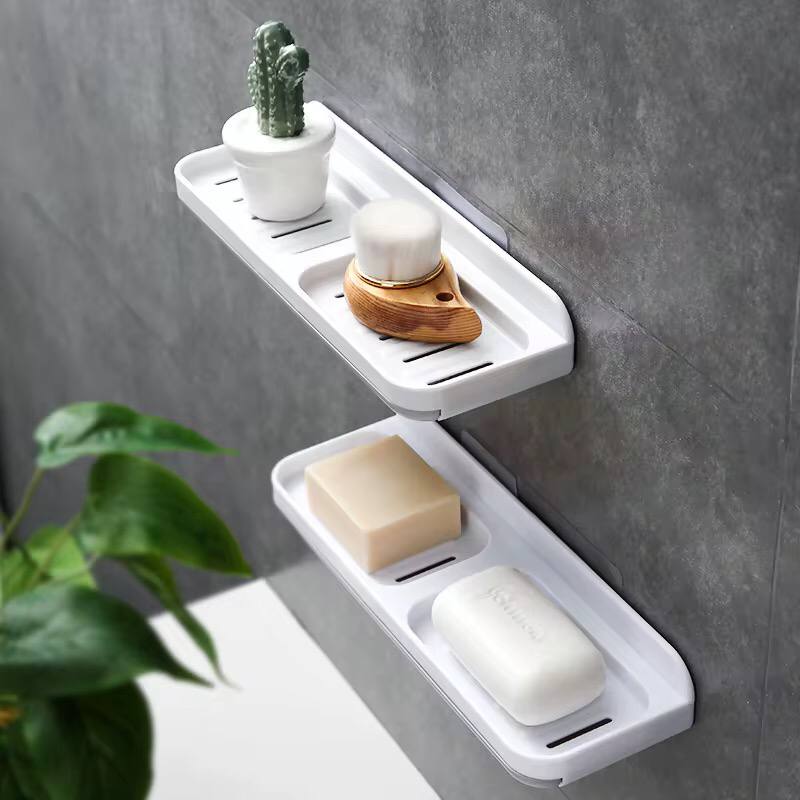 Wall-Mounted Self-Adhesive
 Bathroom Soap Dish Storage Organizer.