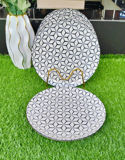 A set of 6pcs Turqoise blue dinner plates