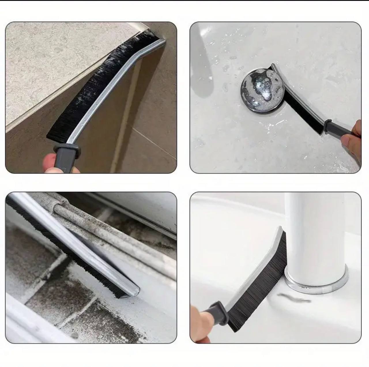 2 piece cleaning hard bristled crevice brush