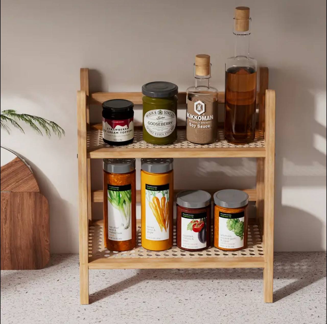 Wooden Storage Shelf 2-Tiers