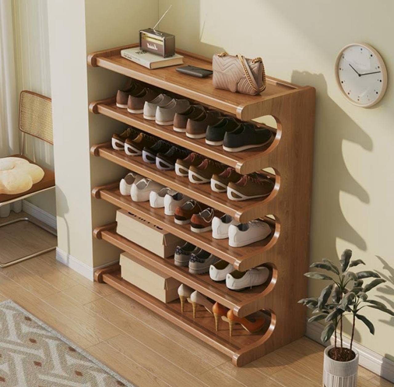 6 Layer Bamboo shoe rack