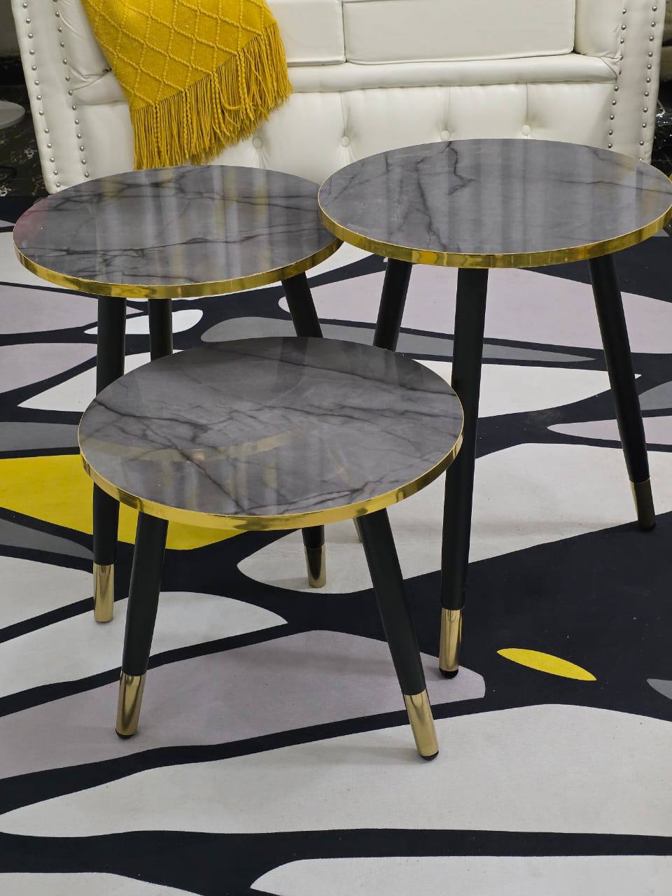 3 in 1  Nesting luxury marble side stool